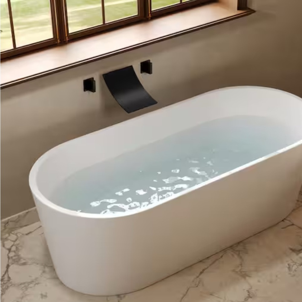 GRANDJOY WIDE WATERFALL double handle 6 in. Wall mounted water faucet for tubs